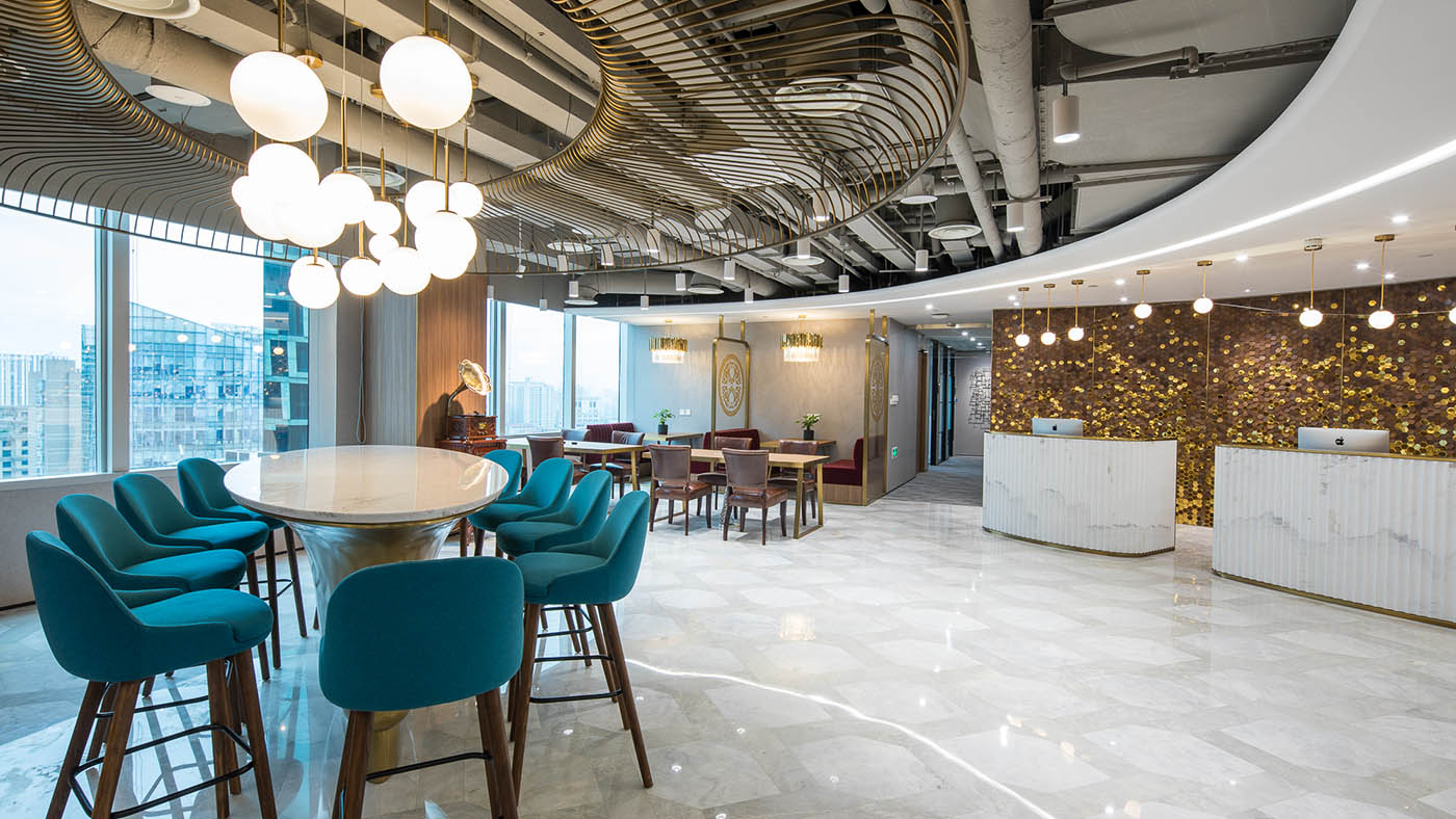 Lounge space and Coworking space at TEC Shanghai Shui On Plaza